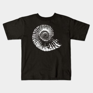 Copy of Ammonite illustration face mask - Palaeontologist fossil face mask Kids T-Shirt